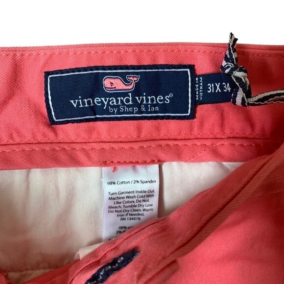 NWT Vineyard Vines Breaker Pants Flat Front Salmon Pink 31 x 34 - Picture 4 of 13